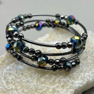 Iridescent Crystal Beaded Bracelet-Stylish Everyday Luxury Jewelry